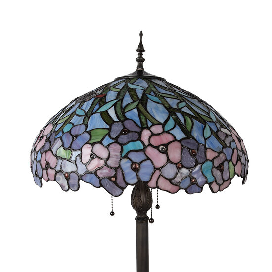 Clayre &amp; Eef   | Tiffany Vloerlamp Beige, Roze &oslash; 51x165 cm E27/max 3x60W | 5LL-5453