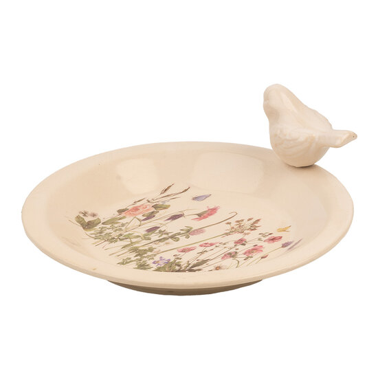 Clayre &amp; Eef   | Vogelvoederbak Beige Roze &oslash; 26x10 cm | 6CE1948L