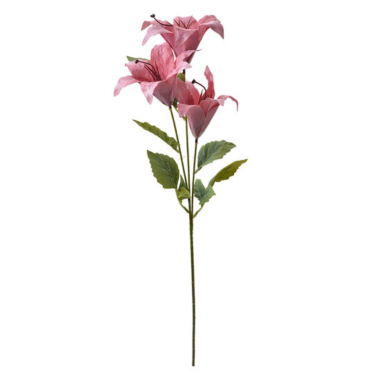 Clayre &amp; Eef   | Decoratie tak met bloemen Roze Groen 15x10x72 cm | 6PL0337P