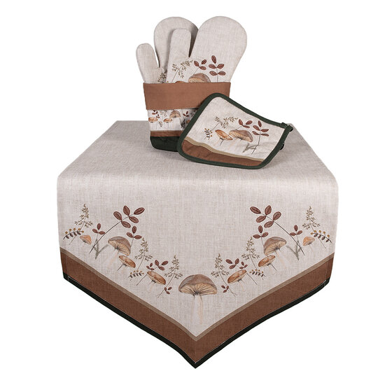 Clayre &amp; Eef   | Pannenlap Beige Bruin 20x20 cm | LFJ45