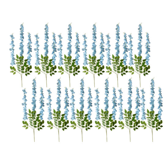 Clayre &amp; Eef   | Decoratie tak met bloemen (set 12) Blauw 30x12x110 cm | 6PL0318BL