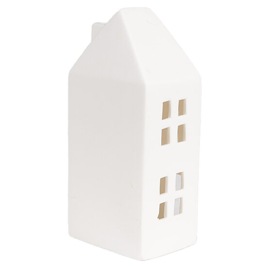 Clayre &amp; Eef   | Decoratie Huisje met LED Wit 7x6x15 cm | 6CE1792