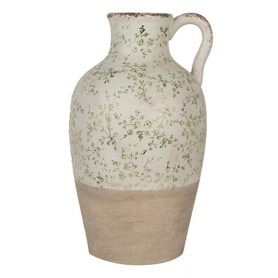 Clayre &amp; Eef   | Decoratieve Schenkkan Beige Groen &oslash; 30x50 cm | 6CE1926