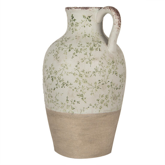 Clayre &amp; Eef   | Decoratieve Schenkkan Beige Groen &oslash; 30x50 cm | 6CE1926