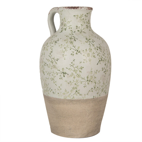 Clayre &amp; Eef   | Decoratieve Schenkkan Beige Groen &oslash; 30x50 cm | 6CE1926