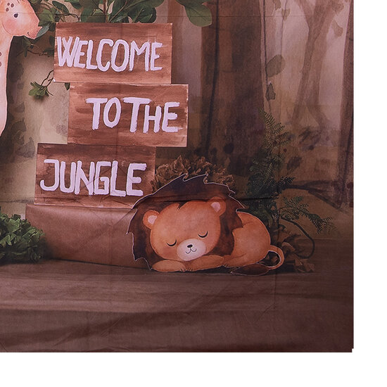 Clayre &amp; Eef   | Wandkleed Jungle Bruin 180x1x210 cm | 6WK0044