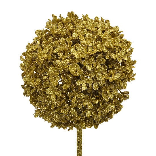 Clayre &amp; Eef   | Kerstdecoratie Bloem Goudkleurig 16x16x70 cm | 65816