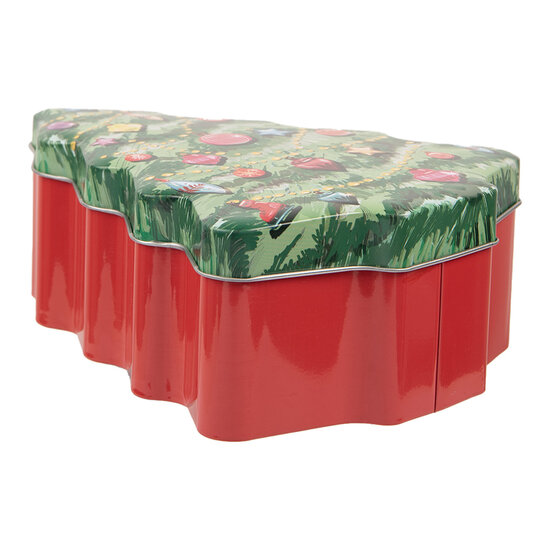 Clayre &amp; Eef   | Blikken Bewaardoos Groen Rood 15x18x7 cm | 6BL0154