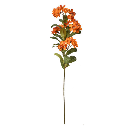 Clayre &amp; Eef   | Decoratie tak met bloemen Oranje Groen 17x14x70 cm | 6PL0344O