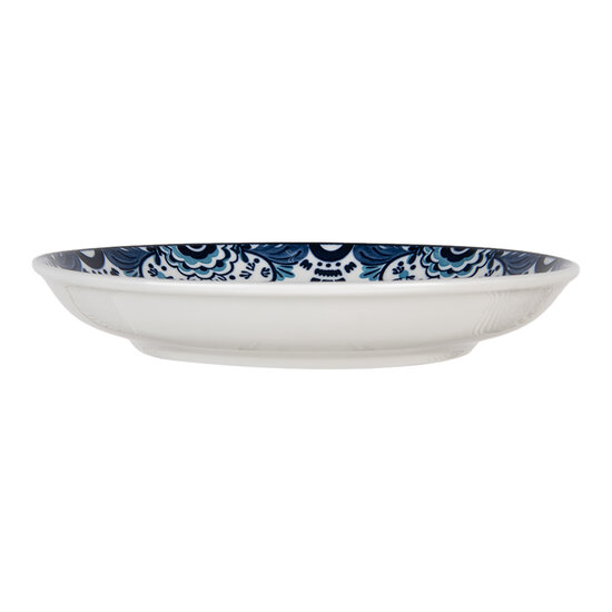 Clayre &amp; Eef   | Servies Ontbijtbord Wit Blauw &oslash; 21x3 cm | 6CEDP0166