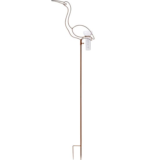 Dekoratief | Tuinprikker reiger m/pluviometer, metaal, 39x8x151cm | A250028