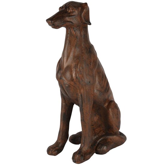 Dekoratief | Deco hond zittend, roest, magnesium, 32x29x51cm | A250766