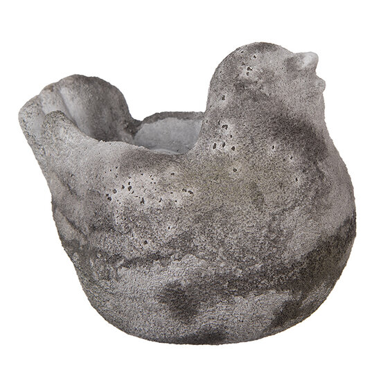 Clayre &amp; Eef   | Bloempot Binnen Vogel Grijs 18x12x13 cm | 6TE0564