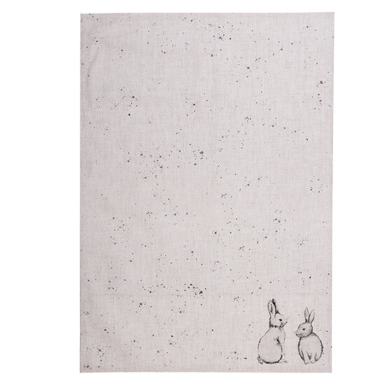 Clayre &amp; Eef   | Theedoek Beige Grijs 50x70 cm | BNS42