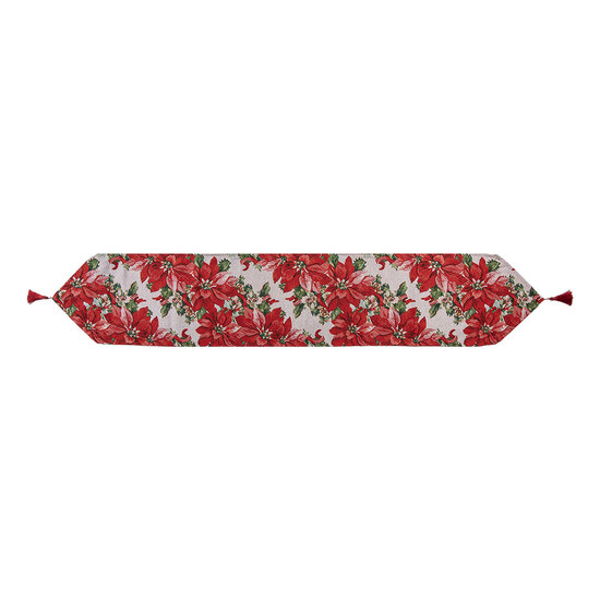 Clayre &amp; Eef   | Tafelloper Rood Groen 33x180 cm | KT065.011