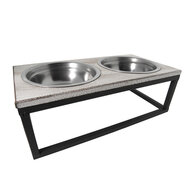 Clayre &amp; Eef   | Voerbak Hond Kat Bruin 30x15x10 cm / 2x200 ml | 6Y2800