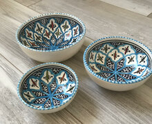 Tapas setje  3 delig Turquoise blue fine | TB.TP.3D | Dishes &amp; Deco