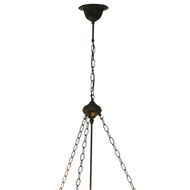 Clayre &amp; Eef   | Snoerpendel Ketting Tiffany Bruin 100 cm E27/max 3x60W | 5LL-8842