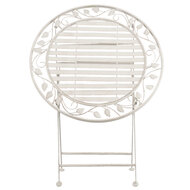 Clayre &amp; Eef   | Bistroset Bistrotafel Bistrostoel 3-delig Wit &oslash; 70x77 / 40x52x93 cm (2) | 5Y0385