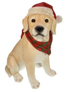 Labrador beeld met kerstmuts 32x25x41 cm | Meander