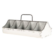 Clayre &amp; Eef   | Vakkenbak 10 vakken Wit 50x26x23 cm | 6Y3562