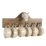 Rek met 6 mokken 48*9*17 cm Bruin | 64537 | Clayre &amp; Eef 1