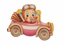 Houten naambord baby aan boord meisje 20,5 x 13,5 cm | Bartolucci