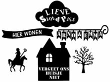 Herbruikbare sticker set met naam : lieve sint hier wonen | Rosami Decoratiestickers