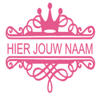 Sticker kroon met naam / eigen tekst | Rosami Decoratiestickers 1