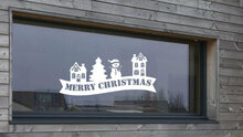 Merry christmas sticker met huisjes | Rosami Decoratiestickers 3