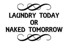 Wasruimte sticker | Laundry today Naked Tomorrow | Rosami Decoratiestickers 1