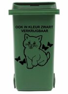 Voordeelset sticker kliko container 3 x Poes met vlinders wit | Rosami Decoratiestickers 1