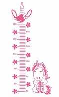 Muursticker lengtemeter eenhoorn roze | Rosami Decoratiestickers 1