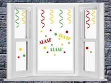 Raamstickerset Carnaval herbruikbaar serpentine + confetti &amp; Alaaf | Rosami Decoratiestickers