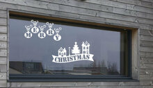 Herbruikbare raamstickerset 6 delig Merry Christmas huisjes | Rosami Decoratiestickers 3