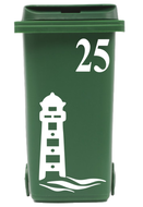 Container stickerset vuurtoren &amp; golven met huisnummer | Rosami Decoratiestickers