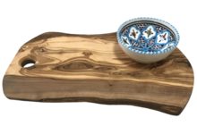 Turquoise blue fine tapasplank met schaaltje | TP.TB.2D | Dishes &amp; Deco