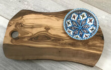 Turquoise blue fine tapasplank met schaaltje | TP.TB.2D | Dishes &amp; Deco 2