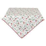 Clayre &amp; Eef   | Tafelkleed Wit, Rood, Groen 100x100 cm | WIS01