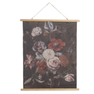 Clayre &amp; Eef   | Wandkleed Zwart, Roze 80x2x100 cm | 5WK0035