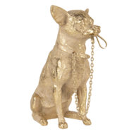 Clayre &amp; Eef   | Decoratie Hond Goudkleurig 13x9x18 cm | 6PR3429