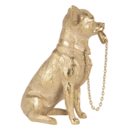 Clayre &amp; Eef   | Decoratie Hond Goudkleurig 13x9x18 cm | 6PR3429