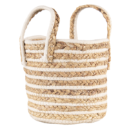 Clayre &amp; Eef   | Opbergmanden Set van 3 Beige, Bruin &oslash;21x20 cm | 6RO0514