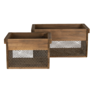 Clayre &amp; Eef   | Opbergdoos Set van 2 Bruin 32x19x16 / 23x16x15 cm | 6H1996