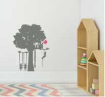 Muursticker speelboom | Kinderen op schommel | Thema Speeltuin | Rosami Decoratiestickers