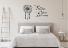 Muursticker Follow your dreams dromenvanger zonnebloem | Rosami Decoratiestickers 1