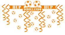 27 delige voetbal sticker set herbruikbaar serpentine, confetti hup holland hup | Rosami Decoratiestickers