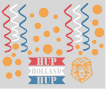 35 delige voetbal sticker set herbruikbaar serpentine, confetti hup holland leeuw | Rosami Decoratiestickers 1