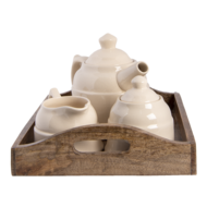 Clayre &amp; Eef   | Theepot Set Beige Bruin 27x22x16 cm | 6H1986