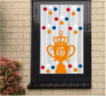 Voetbal EK WK (raam) sticker set herbruikbaar Beker &amp; Confetti | Rosami Decoratiestickers